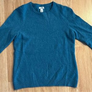 L.L.Bean Women’s Classic 100% Cashmere Crewneck Sweater - Teal - Size Small